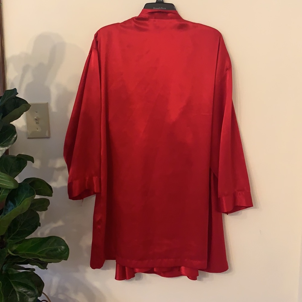 Victoria Secret Red Satin Slip Dress and Robe - Picture 7 of 8